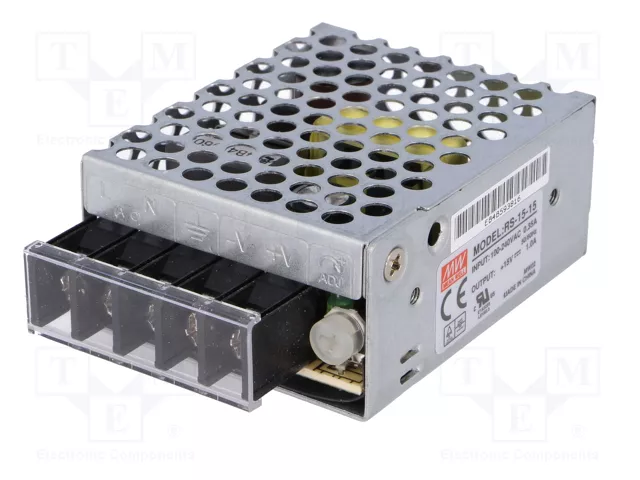 MEAN WELL RS-15 Alimentador de Módulo 15W 15VDC 1A