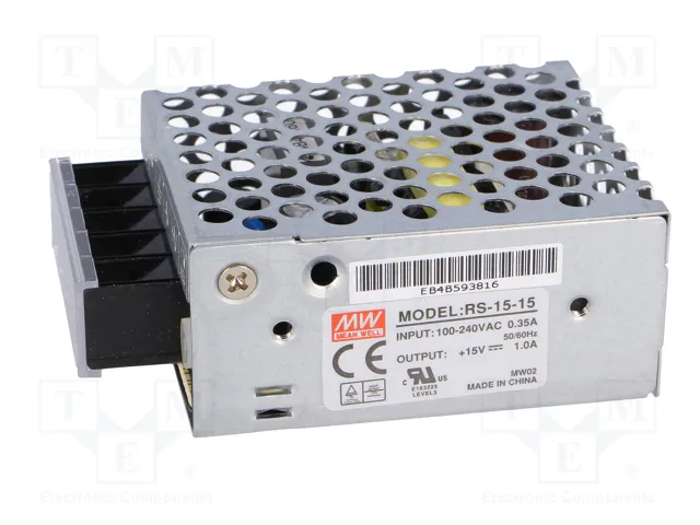 MEAN WELL RS-15 Alimentador de Módulo 15W 15VDC 1A