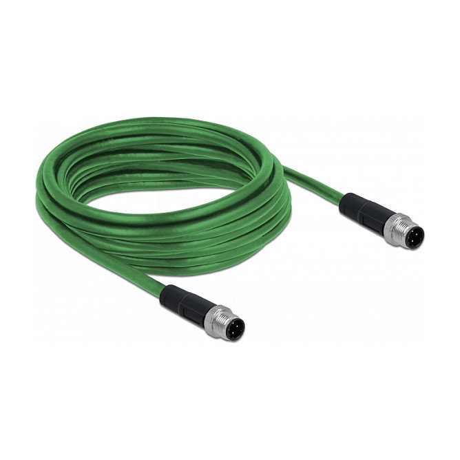 DeLOCK Cable de Red M12 D-codificado 4 Pines Conector a Conector TPU 5 m - 85920, -40 a 70 °C