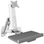 ICY BOX IB-MS600-W Soporte de Monitor de Pared con Ajuste de Altura e Inclinación, para Pantalla de hasta 24" (61 cm), 8 kg de Capacidad, Color Gris/Plata/Blanco