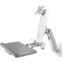 ICY BOX IB-MS600-W Soporte de Monitor de Pared con Ajuste de Altura e Inclinación, para Pantalla de hasta 24" (61 cm), 8 kg de Capacidad, Color Gris/Plata/Blanco