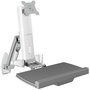 ICY BOX IB-MS600-W Soporte de Monitor de Pared con Ajuste de Altura e Inclinación, para Pantalla de hasta 24" (61 cm), 8 kg de Capacidad, Color Gris/Plata/Blanco