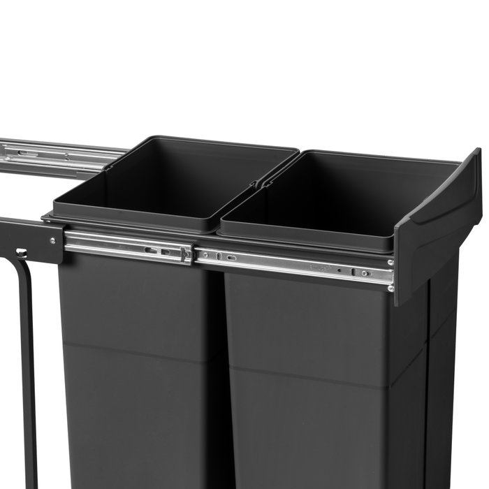 Emuca Recycle 2x25L Contenedor de reciclaje extraíble Negro