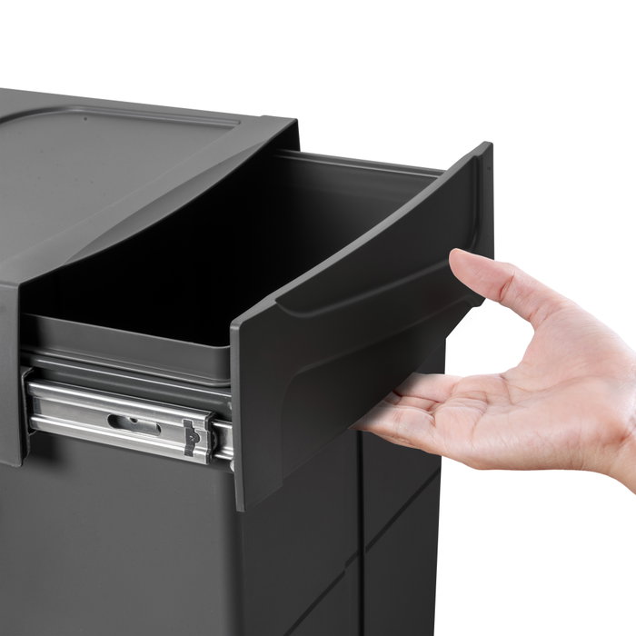Emuca Recycle 2x25L Contenedor de reciclaje extraíble Negro