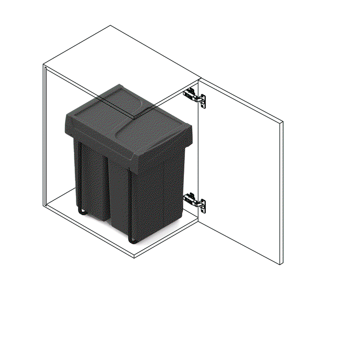 Emuca Recycle 2x25L Contenedor de reciclaje extraíble Negro
