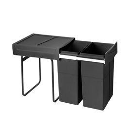 Emuca Recycle 2x25L Contenedor de reciclaje extraíble Negro