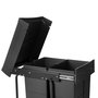 Emuca Recycle 2x25L Contenedor de reciclaje extraíble Negro