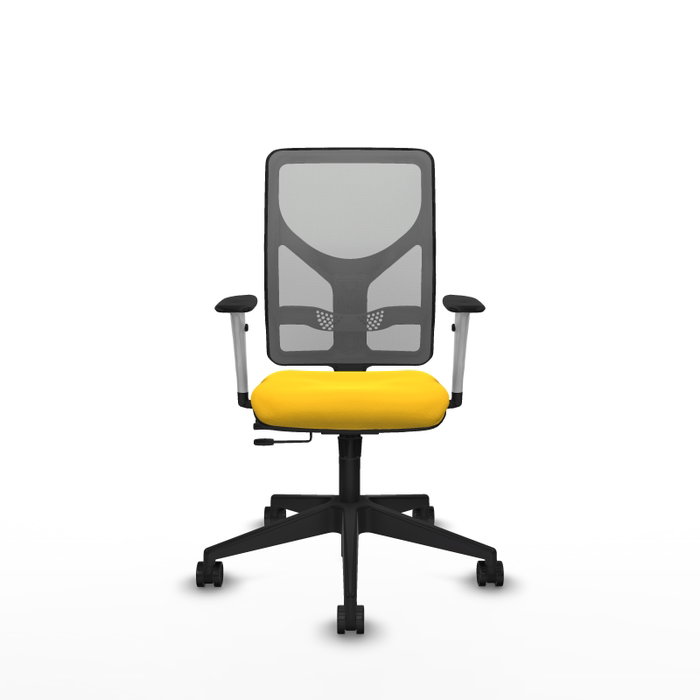 PIQUERAS Y CRESPO Silla de oficina Motilla con mecanismo Sincro/Traslack, Amarillo y Gris