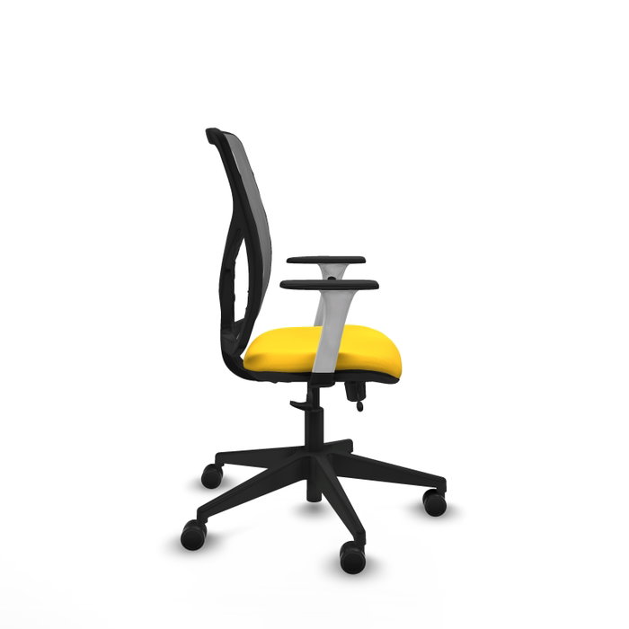 PIQUERAS Y CRESPO Silla de oficina Motilla con mecanismo Sincro/Traslack, Amarillo y Gris
