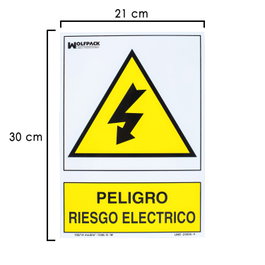 WOLFPACK LINEA PROFESIONAL Cartel Peligro Eléctrico 21x30 cm