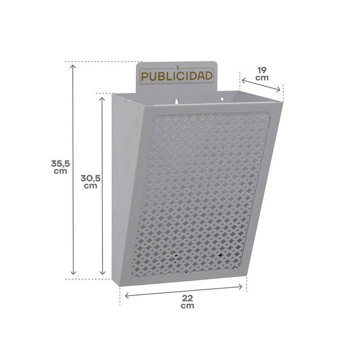 Arregui Cesta de publicidad E2302, acero, plata, 22 x 19 x 35,5 cm Arregui Cesta de publicidad E2302, acero, plata, 22 x 19 x 35,5 cm