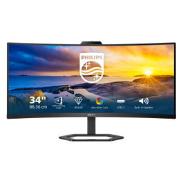 Philips 34E1C5600HE Monitor Curvo 34 pulg WQHD con Webcam y USB-C