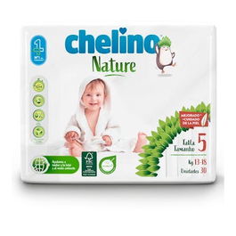 CHELINO Pañal Infantil Nature Talla 5 (13-18Kg) 30 Unidades