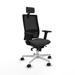 PIQUERAS Y CRESPO Silla de oficina Horna con mecanismo Sincro, Gris oscuro y Negro