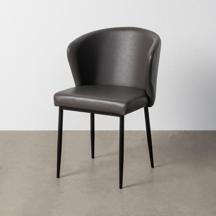 Silla Gris Simil Piel Contract 59 X 55 X 80 cm (Set de 2)