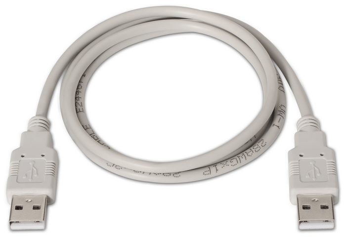 Aisens Cable USB 2.0 Tipo A Macho a Macho, 1m, Beige