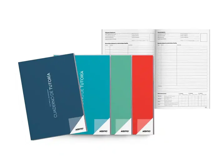 Additio Cuaderno de Tutoría A4 para Seguimiento del Alumnado PVC 64 Páginas Surtido