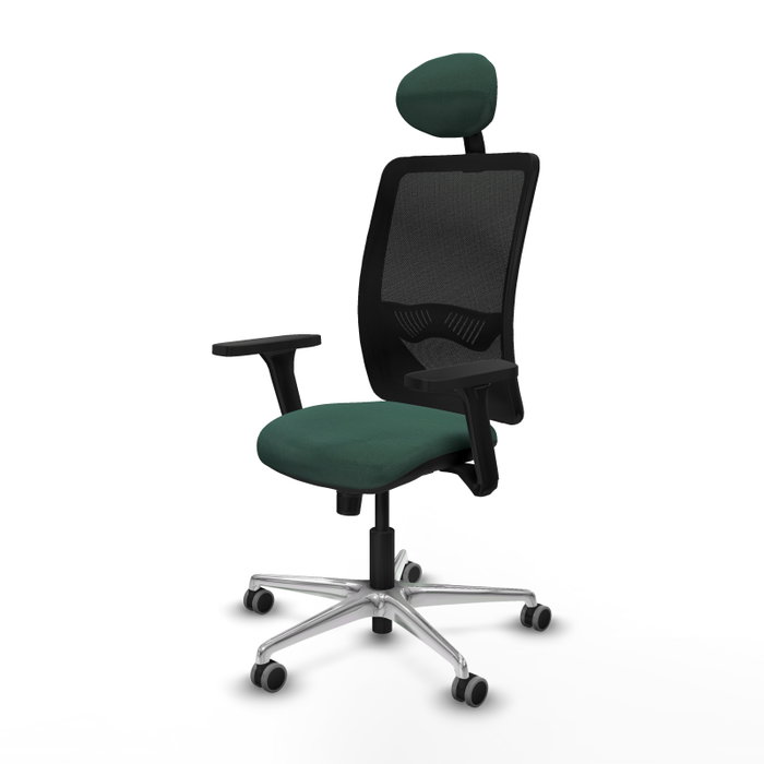 PIQUERAS Y CRESPO Silla de oficina Zulema con Mecanismo Sincro, Verde botella y Negro