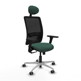 PIQUERAS Y CRESPO Silla de oficina Zulema con Mecanismo Sincro, Verde botella y Negro