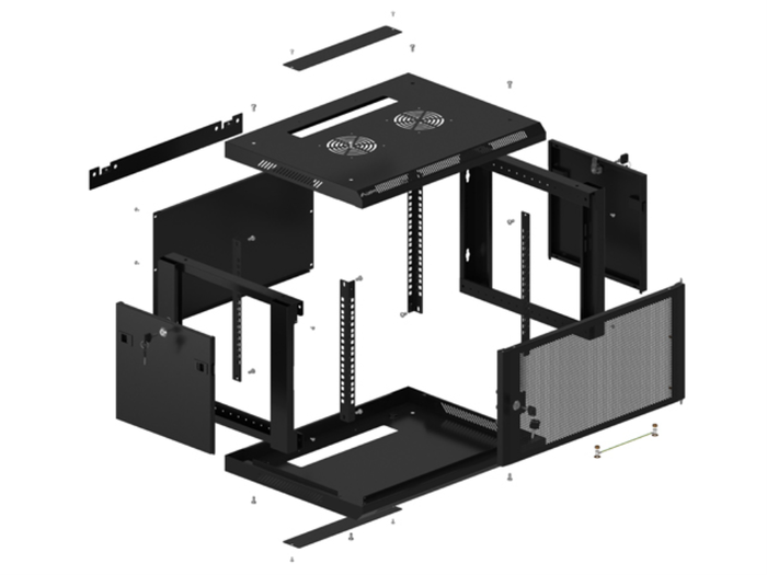 Lanberg Armario Rack 19 Pulgadas 6U 600x450mm Negro para Montaje en Pared