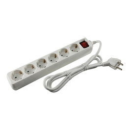 Goobay Regleta 6 Enchufes con Interruptor, Marrón, Cable 1.5m - NK 600S-150 CS