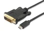Equip Adaptador de Cable de Vídeo USB-C a DVI-D 24+1 Macho, 1.8 Metros, Negro, 1920x1200 a 60Hz, Plug & Play, 133468