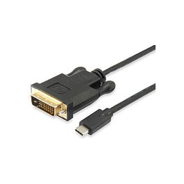 EQUIP Adaptador USB-C a DVI-D (24+1) 1.80m, Negro, Resolución 1920x1200/60Hz
