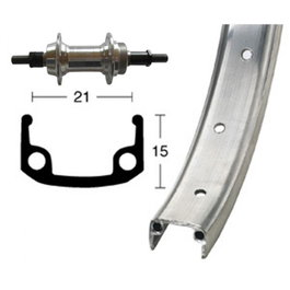Wiener Rueda Trasera MTB 26" Aluminio 36 Agujeros ETRTO 559-21 Piñón Rosca 7V Freno V-Brake