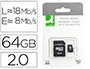 Q-connect Memoria SD Micro Flash 64 GB Clase 10 con Adaptador