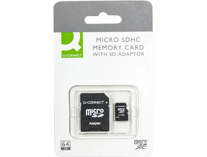 Q-connect Memoria SD Micro Flash 64 GB Clase 10 con Adaptador