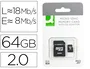 Q-connect Memoria SD Micro Flash 64 GB Clase 10 con Adaptador