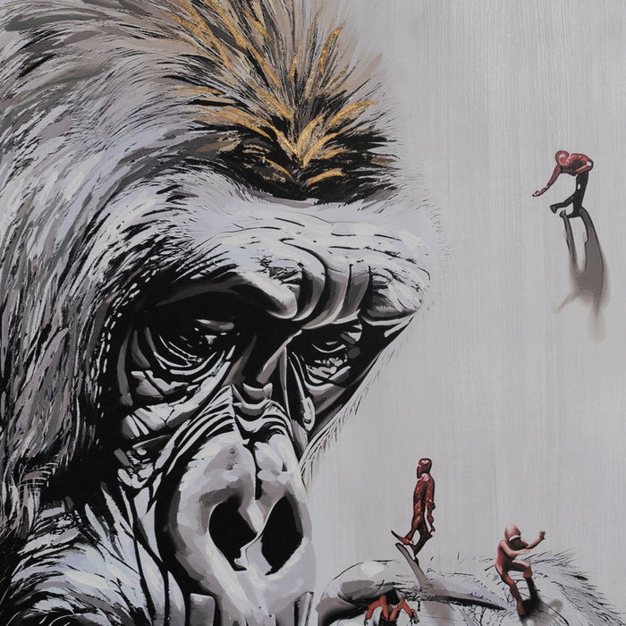 Cuadro Gorila Lienzo Decoración 80 X 80 cm Cuadro Gorila Lienzo Decoración 80 X 80 cm