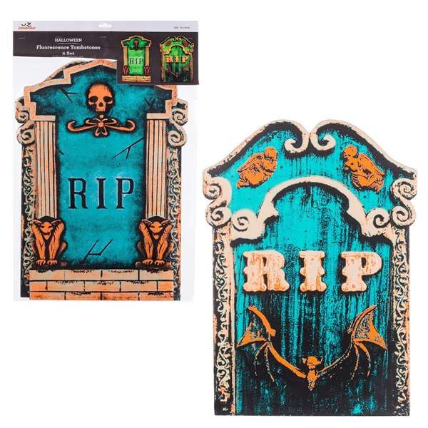 My Other Me Lápida fluorescente polipropileno 39 x 0,50 x 59 cm diferentes formas brillan en la oscuridad resistentes llamativas