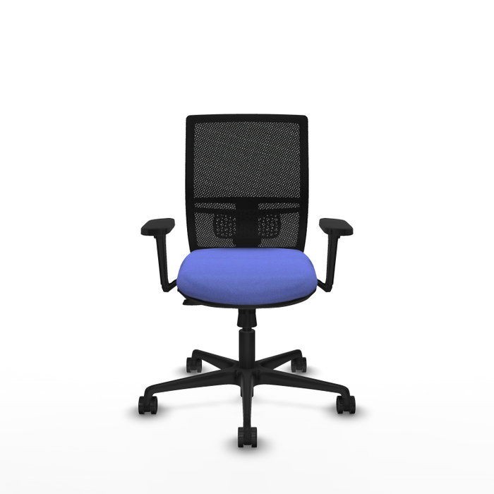 PIQUERAS Y CRESPO Silla de oficina Yunquera con mecanismo Sincro/Traslack, Azul claro y Negro