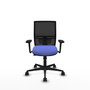 PIQUERAS Y CRESPO Silla de oficina Yunquera con mecanismo Sincro/Traslack, Azul claro y Negro