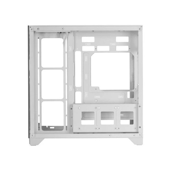 Mars Gaming Caja ATX Gaming MCVISION Blanca, Semitorre con Triple Cristal Templado, Compatible con Radiadores 360mm, USB-C, 8 Ventiladores, sin Fuente