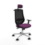 PIQUERAS Y CRESPO Silla de oficina Mardos con mecanismo Sincro, Morado y Negro