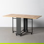 Mesa Plegable Plegable Negro-Natural 148 X 71 X 74 cm