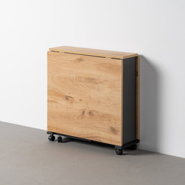 Mesa Plegable Plegable Negro-Natural 148 X 71 X 74 cm