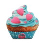 Oh My Pop Cojín Grande Cupcake II Turquesa Decorativo 35x33x10 cm
