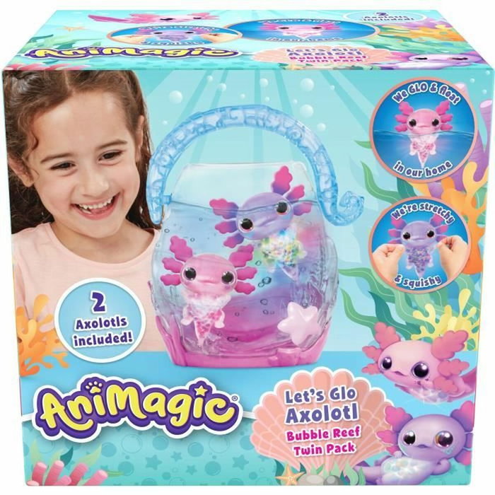 Goliath Animagic Pack doble de ajolote con Acuario de burbujas Rosa/Morado Goliath Animagic Pack doble de ajolote con Acuario de burbujas Rosa/Morado