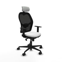 PIQUERAS Y CRESPO Silla de oficina Jorquera con mecanismo Sincro, Blanco y Negro