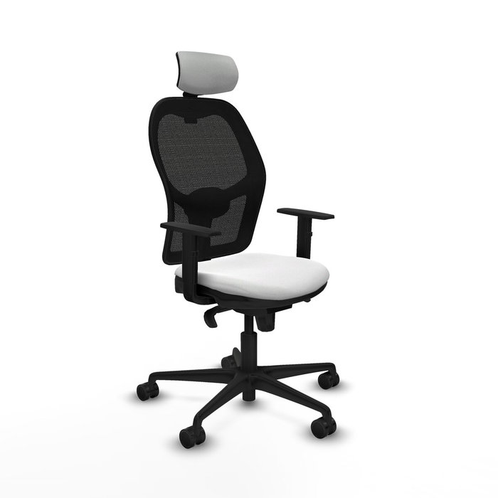 PIQUERAS Y CRESPO Silla de oficina Jorquera con mecanismo Sincro, Blanco y Negro PIQUERAS Y CRESPO Silla de oficina Jorquera con mecanismo Sincro, Blanco y Negro