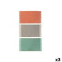 DKD Home Decor Set de 3 Toallas Boracay 100x180 cm Dorado, Verde, Beige y Coral