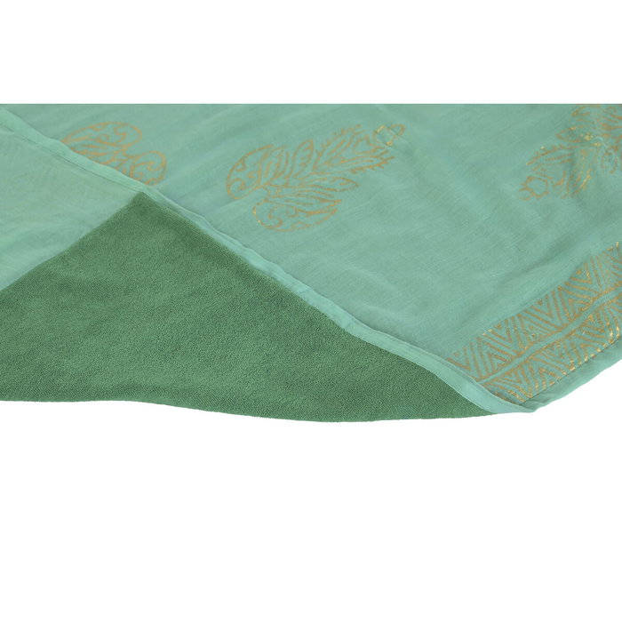 DKD Home Decor Set de 3 Toallas Boracay 100x180 cm Dorado, Verde, Beige y Coral