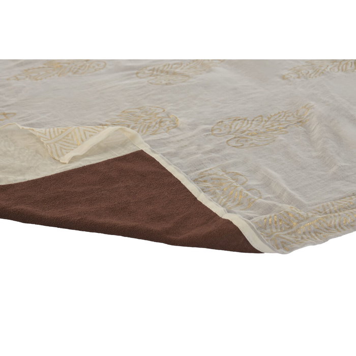 DKD Home Decor Set de 3 Toallas Boracay 100x180 cm Dorado, Verde, Beige y Coral