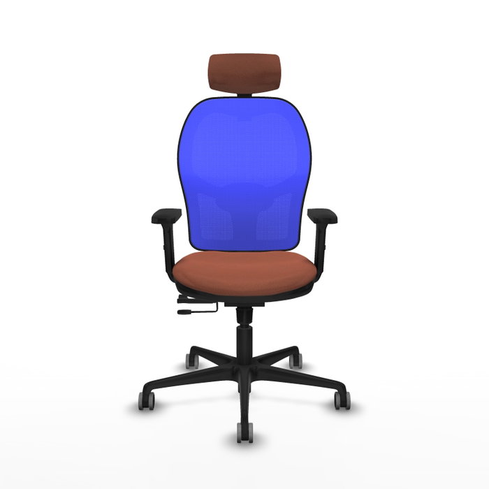 PIQUERAS Y CRESPO Silla de oficina Jorquera con mecanismo Sincro/Traslack, Marrón y Azul PIQUERAS Y CRESPO Silla de oficina Jorquera con mecanismo Sincro/Traslack, Marrón y Azul