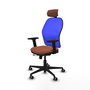 PIQUERAS Y CRESPO Silla de oficina Jorquera con mecanismo Sincro/Traslack, Marrón y Azul