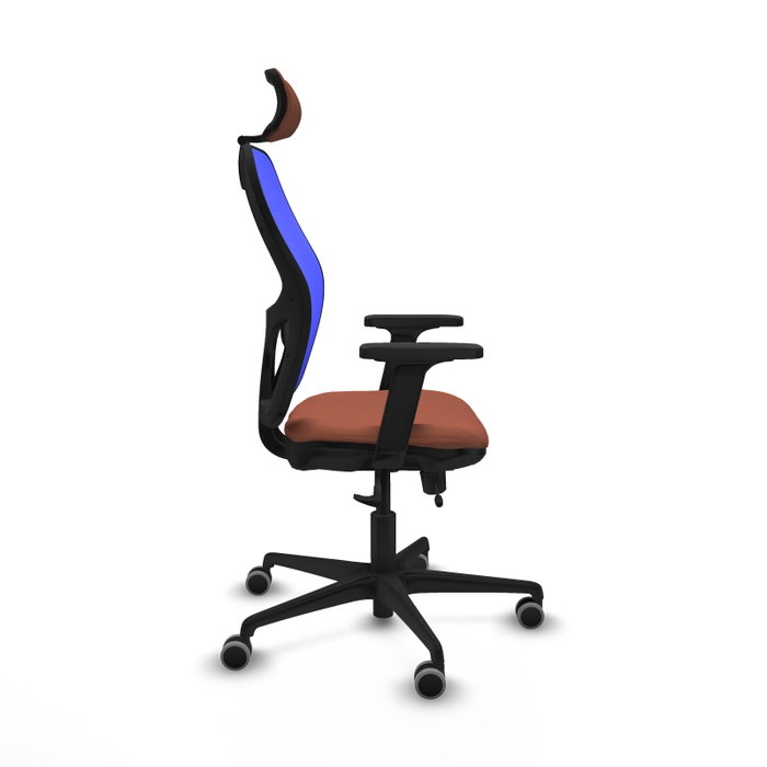 PIQUERAS Y CRESPO Silla de oficina Jorquera con mecanismo Sincro/Traslack, Marrón y Azul PIQUERAS Y CRESPO Silla de oficina Jorquera con mecanismo Sincro/Traslack, Marrón y Azul