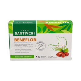 SANTIVERI Beneflor 40 Cap. Complemento alimenticio para flora intestinal con Lactobacillus y Bifidobacterium